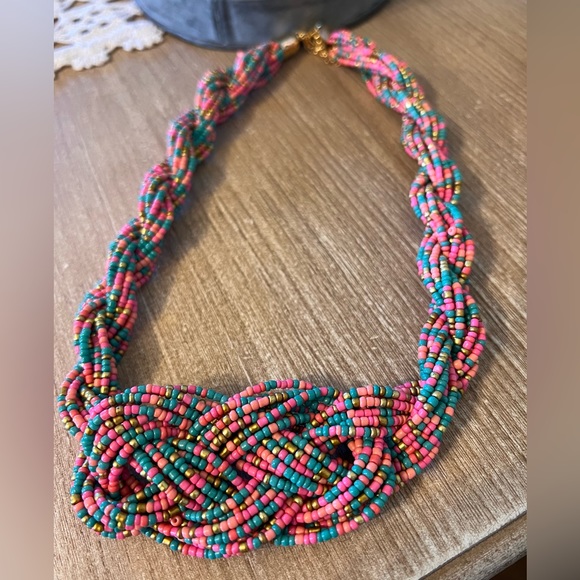 Beautiful vibrant multi strand beaded necklace and earring set - Picture 2 of 8